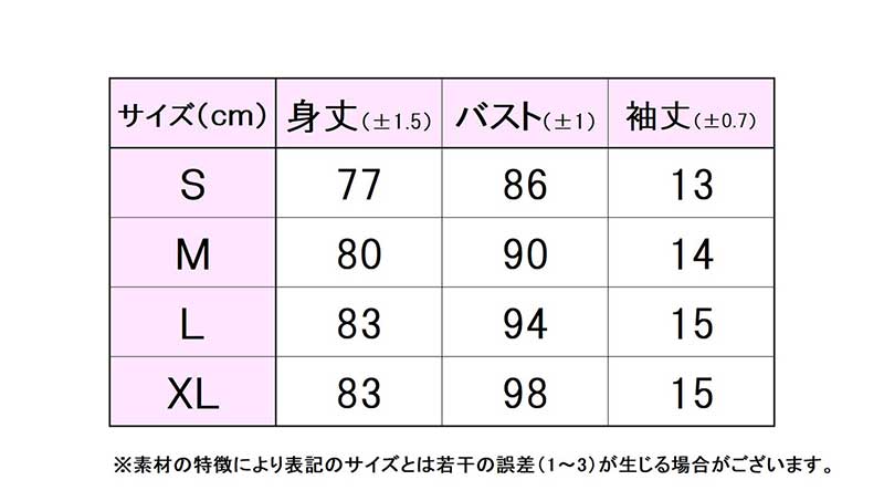 フィラサイズ表 
