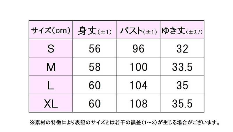 フィラサイズ表 
