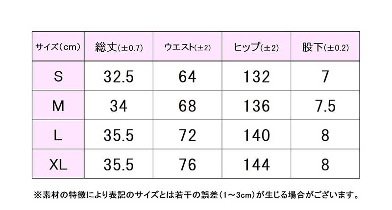 フィラサイズ表 
